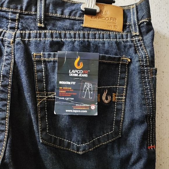 Lapco Mens Flame Resistant Jeans FR Jeans Size 36x32 Cat2 Straight Modern Fit - Picture 7 of 11